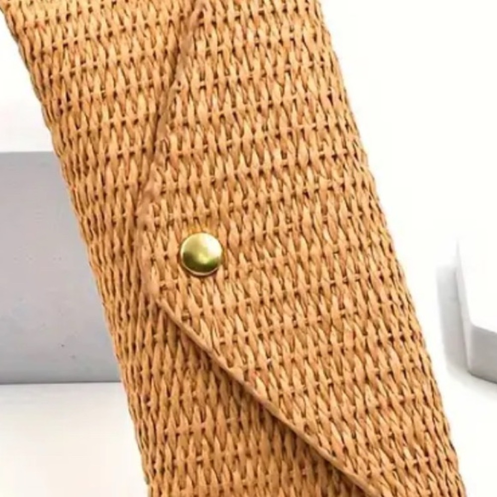 Raffia Sunglasses Case Glasses Sunnies Keychain Clutch Woven Jute Bag NEW - Picture 11 of 12